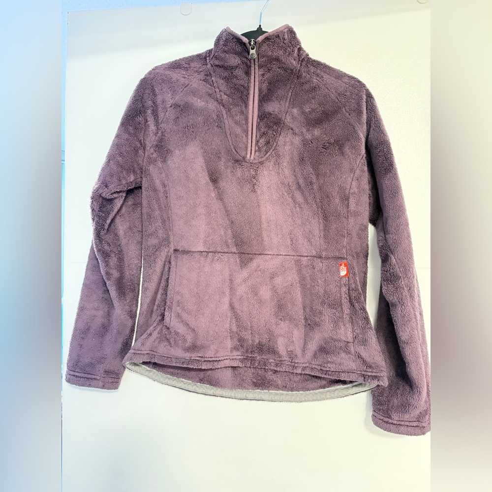 The North Face Women's Purple Teddy Fleece Quarter-Zip Jacket